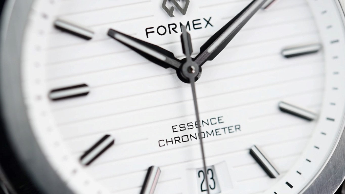 Pre-Owned Formex Essence ThirtyNine Chronometer Watch - Swiss Made White Leather Strap, COSC Certified for Precision | Perfect for Business, Casual & Special Occasions