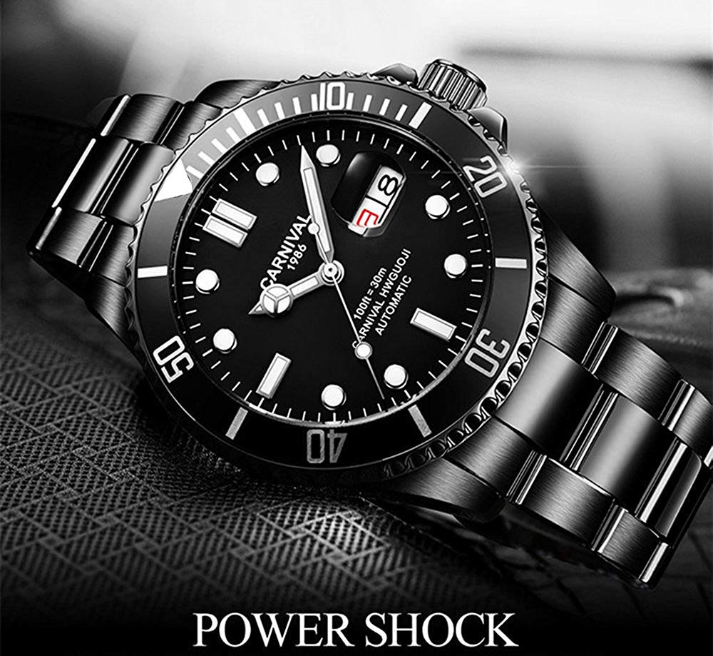 MASTOP Men's Automatic Self-Winding Watch - Classic Stainless Steel Business Timepiece with Rotatable Bezel | Water Resistant Dress Watch for Office, Formal Events & Everyday Wear