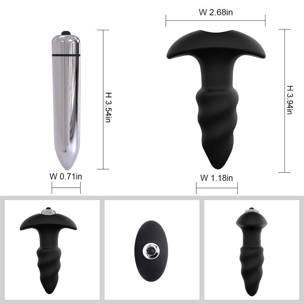 3PCS Silicone Anal Plug Training Kit with Remote Control - 10 Frequency Vibrating Prostate Massager for Couples & Solo Play, Adult Sex Toys for Enhanced Intimacy and Sensual Exploration