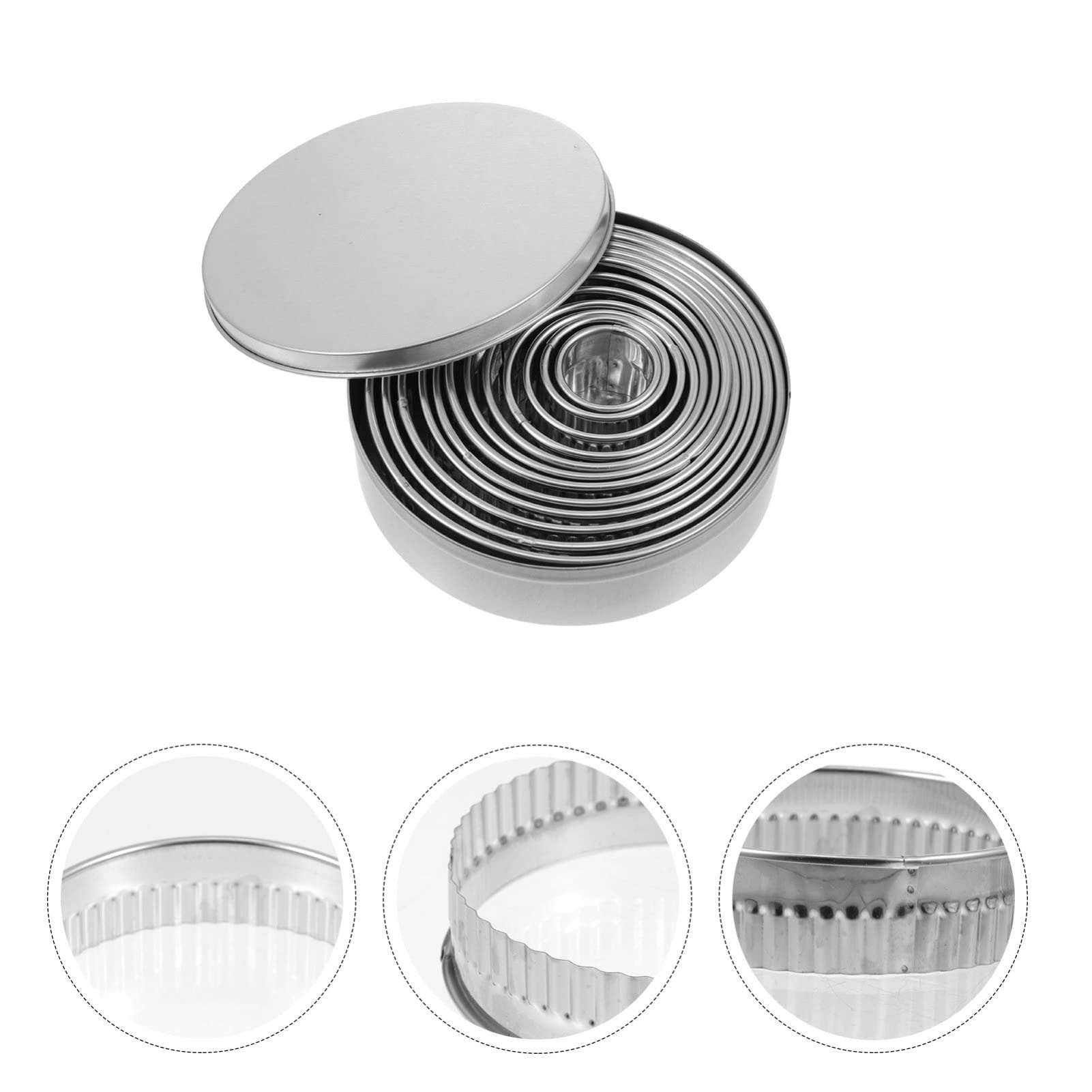 12pcs Stainless Steel Round Biscuit Molds - Hemoton DIY Cookie & Baking Molds Set for Pressing, Shaping Homemade Cookies, Cakes & Pastries | Perfect for Holiday Baking, Party Treats & Gift Making
