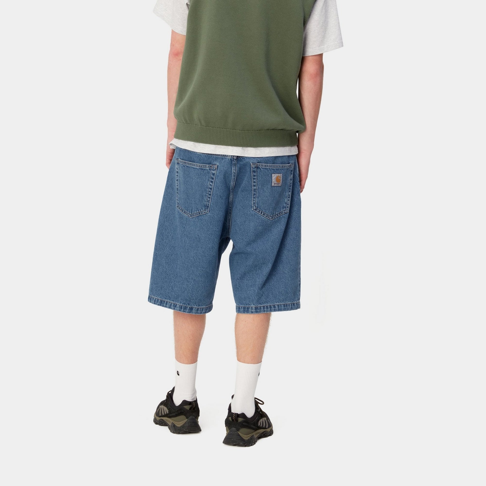 Landon Short - Blue Heavy Stone Wash Denim Shorts for Men | Casual Summer Wear & Outdoor Activities