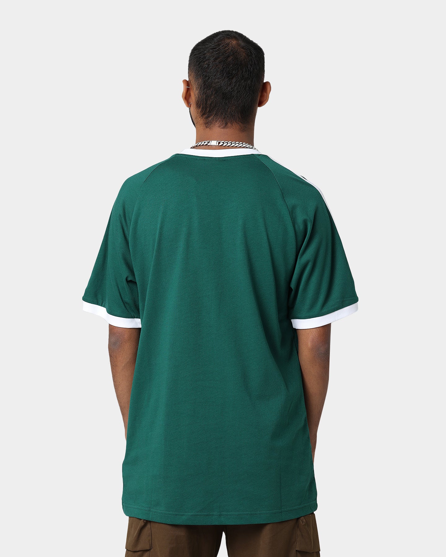 Adidas Adicolor Classic 3 Stripes T-Shirt for Men - Collegiate Green Cotton Casual Tee - Perfect for Gym, Streetwear & Everyday Outfits