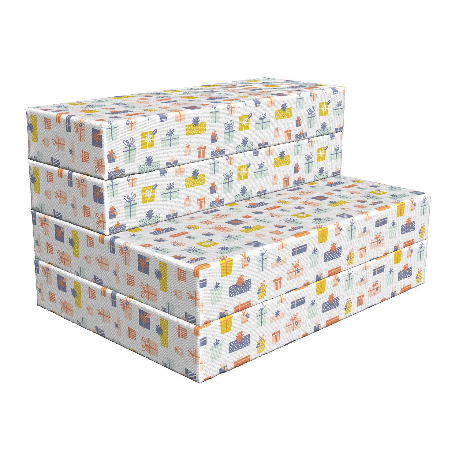 Ambesonne Happy Birthday Foldable Mattress - 74.8 x 35.4 Inch Multicolor Gift Box for Christmas, Parties & Sleepovers | Perfect for Kids Rooms, Guest Beds & Birthday Decorations