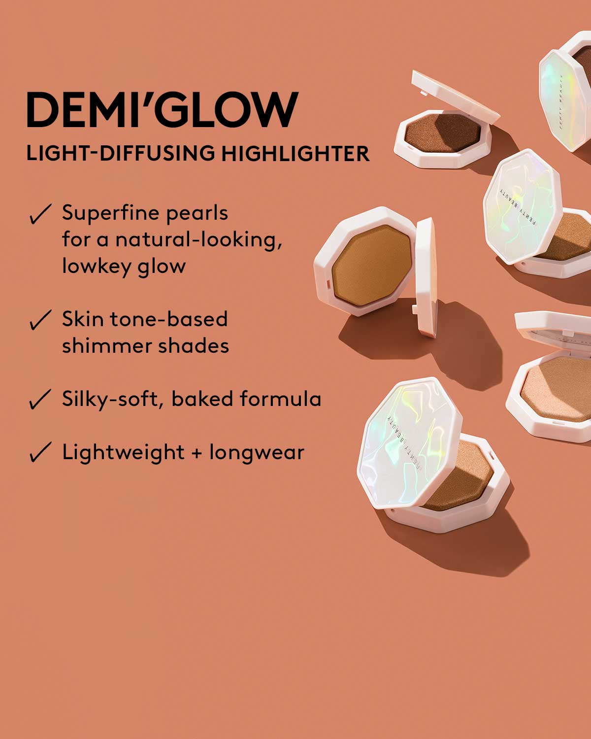 Demi'glow Light Diffusing Highlighter - Trophies in Truffle Shade | Natural Glow Makeup for Cheeks & Face | Perfect for Everyday Wear & Special Occasions