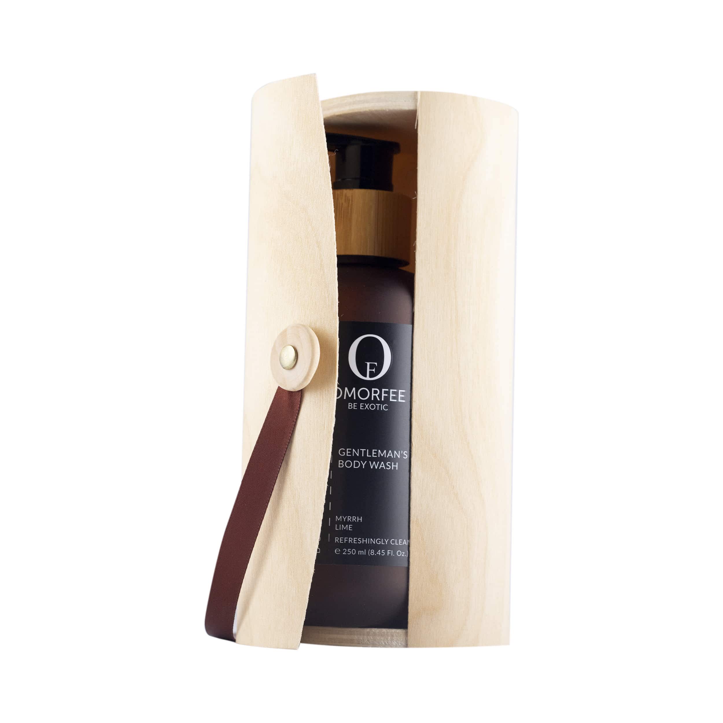 OMORFEE Organic Men's Body Wash - Natural Lime, Frankincense & Myrrh Oil Body Cleanser (250ml/8.45oz) | Hydrating & Refreshing Shower Gel for Daily Skincare Routine | Perfect Gift for Men