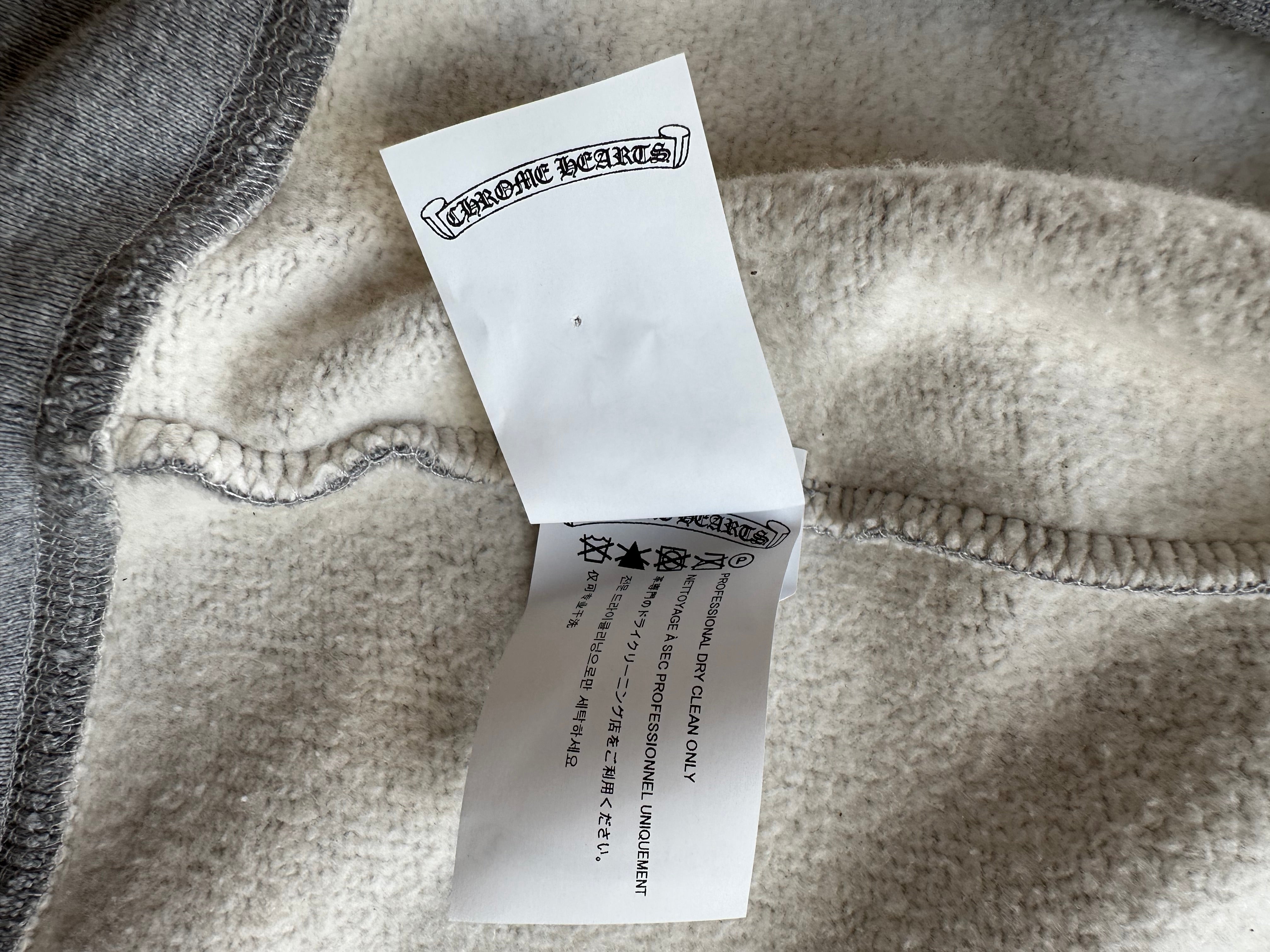 Chrome Hearts Grey & Black Triple Cross Patch Zip Up Hoodie for Men & Women | Streetwear Fashion | Perfect for Casual Outfits & Urban Style