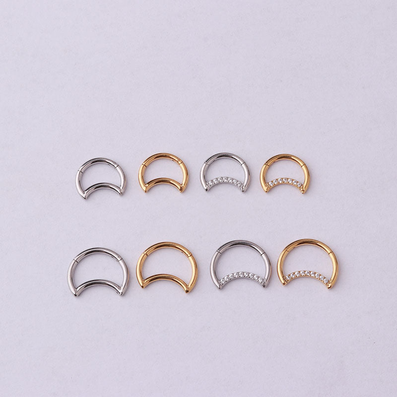 16G Surgical Steel Crescent Moon Minimalist Septum Nose Ring - Dainty Hypoallergenic Body Jewelry for Women & Men | Perfect for Everyday Wear, Parties & Alternative Fashion