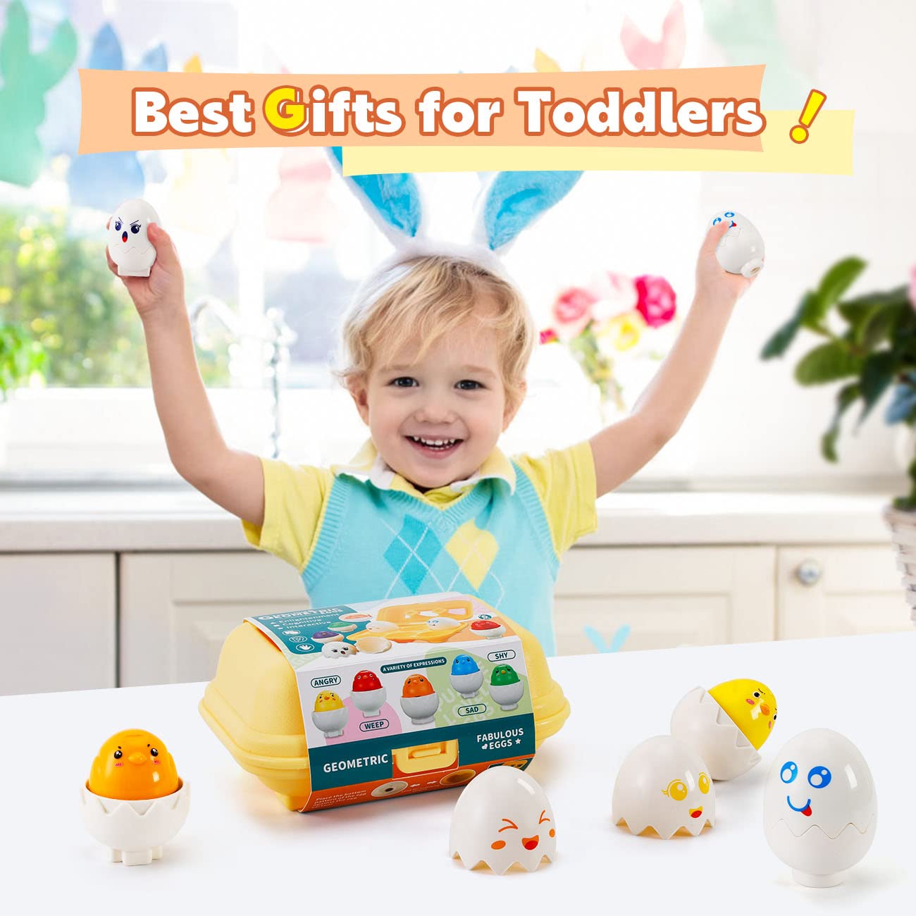 Easter Eggs Toys for Toddlers 1-3 Years - Montessori Learning Gifts for 1-2 Year Olds | Perfect for Birthday & Early Education