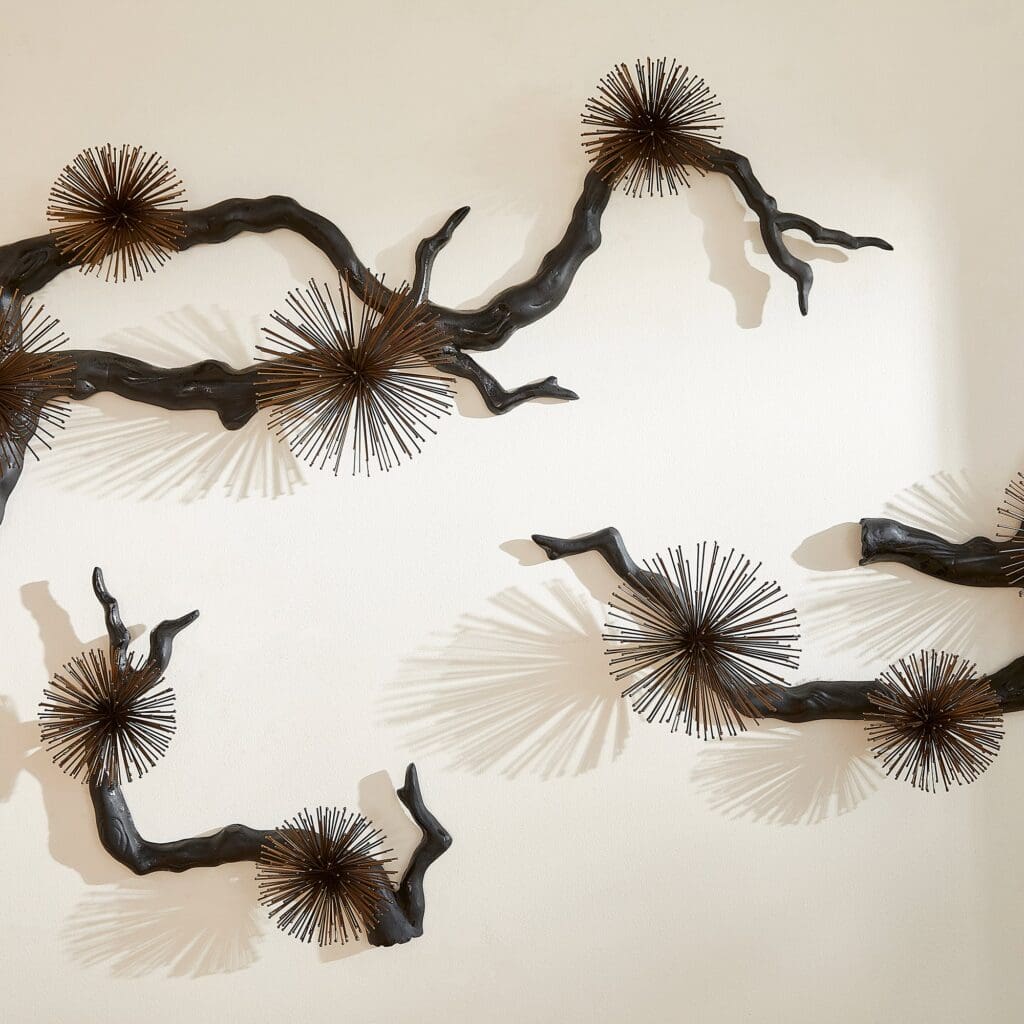 Cyan Design 11436 Ichiyo Tree Branch Wall Decor - Black with Gold Accents - Large Modern Sculpture for Living Room, Bedroom & Office Decor