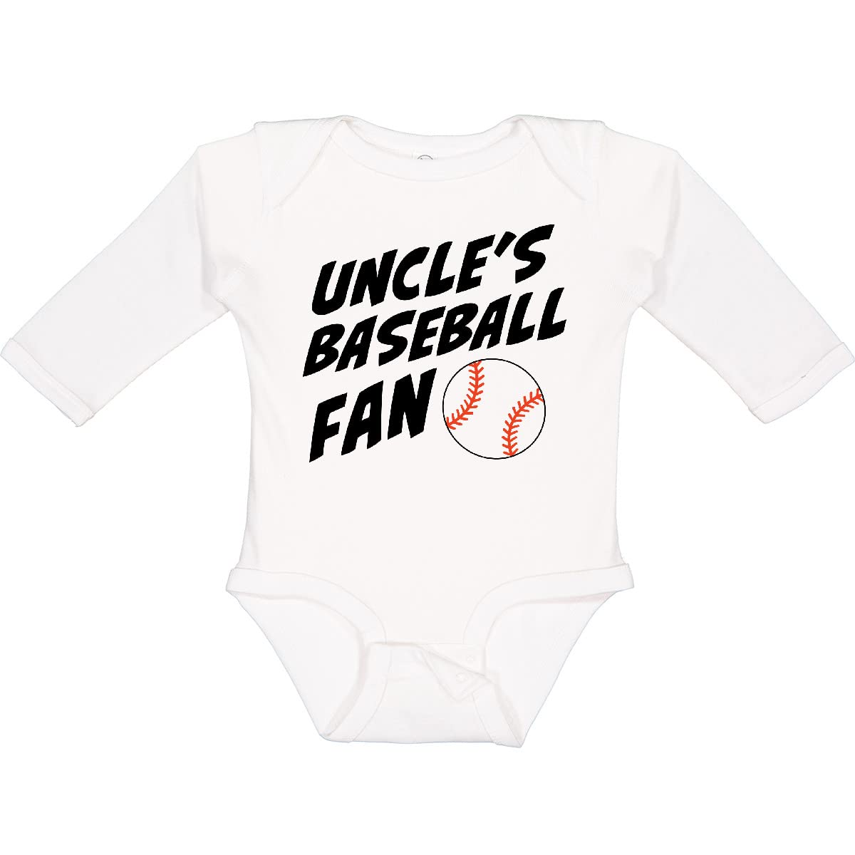 Inktastic Uncles Baseball Fan Long Sleeve Baby Bodysuit - Soft Cotton Creeper for Newborns & Infants - Perfect for Baseball Games, Family Photos & Casual Outings