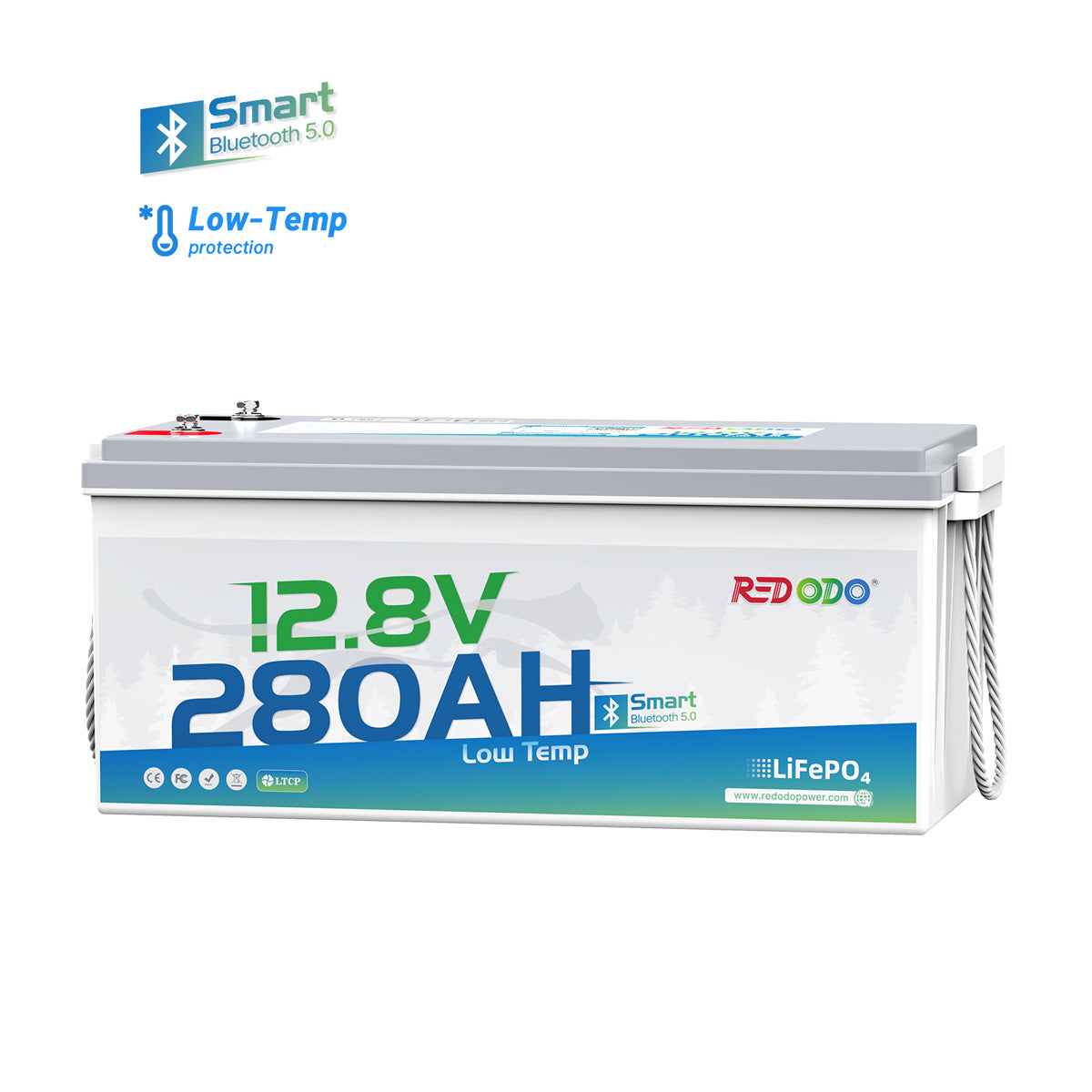 Redodo 12V 280Ah Deep Cycle Lithium Battery with Bluetooth & Low Temperature Protection - Perfect for RV, Marine, Solar Power Systems, Off-Grid Living & Emergency Backup Power