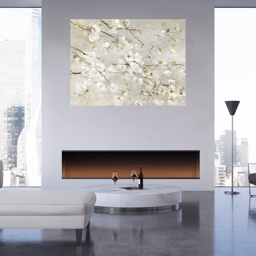 Soft Spring Blossoms Canvas Wall Art - Hand Painted Floral Painting by Sally Swatland - 46x35 Inch Ready to Hang Home Decor for Living Room, Bedroom, Office - Perfect for Spring Refresh & Housewarming Gifts