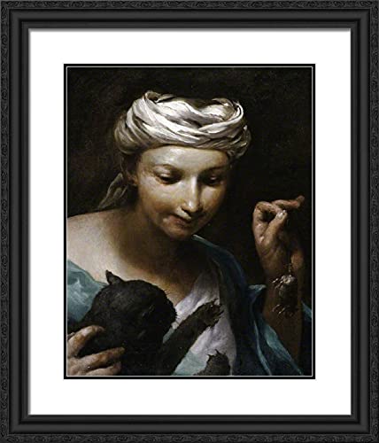Black Ornate Wood Frame with Double Matting
