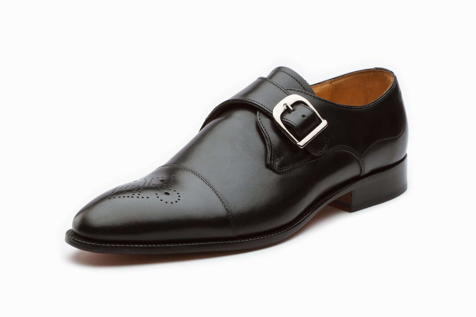 Black Single Monkstrap Dress Shoes for Men | Classic Formal & Business Attire | Perfect for Weddings, Office & Special Occasions