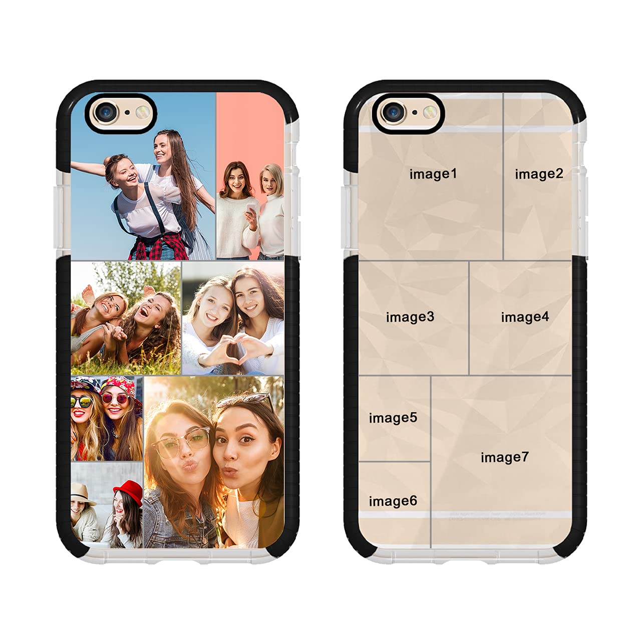 Custom iPhone 6 Plus/6S Plus Phone Case - Personalized Photo Collage Cover with Impact Protection | Perfect Birthday, Christmas & Valentine's Gift for Friends | Durable Black Protective Case for Everyday Use & Special Occasions