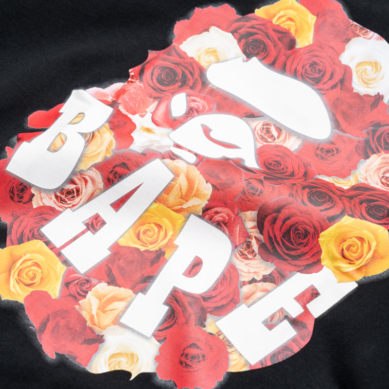BAPE Rose Ape Head Graphic T-Shirt for Men - Black Cotton Streetwear Tee | Casual Wear, Hip Hop Fashion, Urban Style
