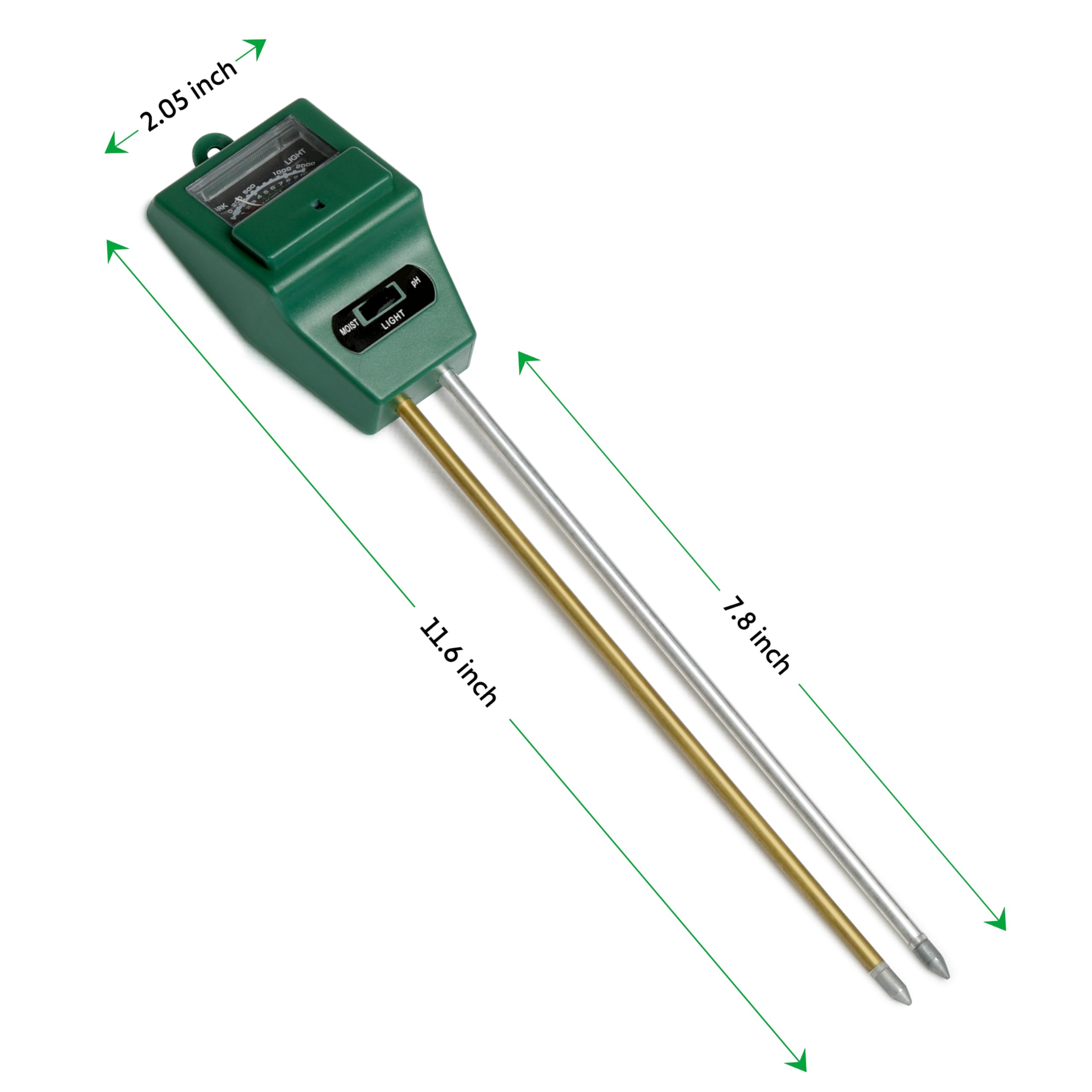 iPower 4-Pack 3-in-1 Soil Moisture/Light/pH Meter Tester Kit - Digital Plant Care Tool for Indoor Outdoor Gardening, Lawn, Farm, Houseplants - Green Square Design (Perfect for Home Gardeners & Professional Growers)