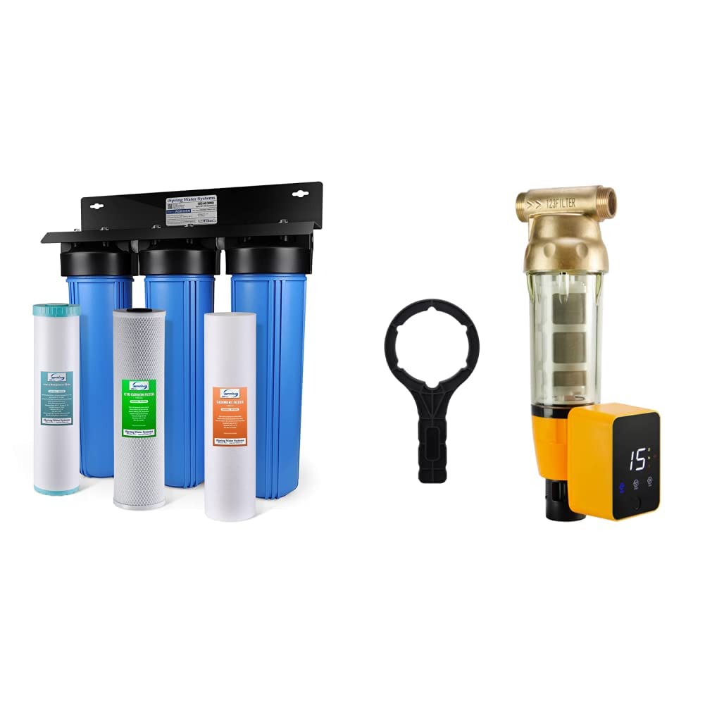 iSpring Whole House Water Filter System with Spin Down Sediment Filter - Clean Water for Drinking, Showering & Appliances | Home Water Filtration Solution