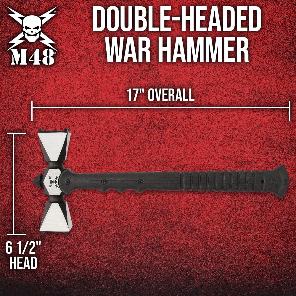 Stainless Steel M48 Double-Headed War Hammer with Sheath - 17