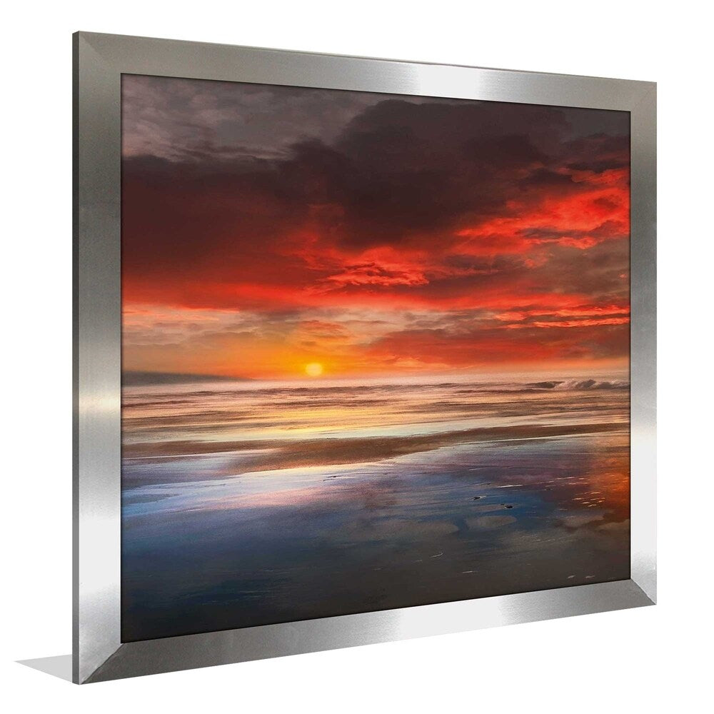 Before The Moon by Mike Calascibetta - Vibrant Red Acrylic Wall Art Print - Perfect for Living Room, Bedroom & Office Decor