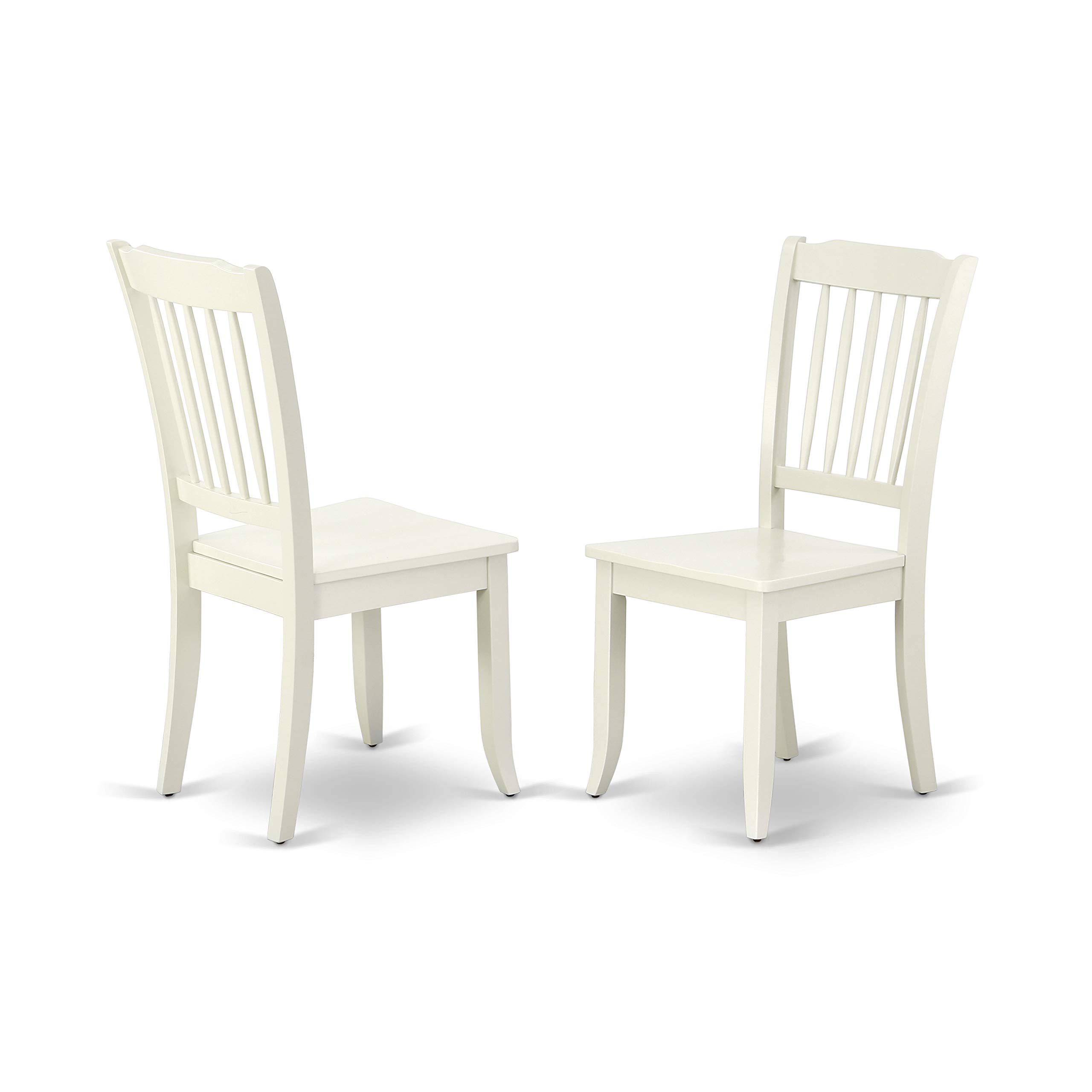 East West Furniture SHDA3-LWH-W 3-Piece Round Kitchen Dining Table Set with Pedestal Base & 2 Chairs, 42x42 Inch, Linen White - Perfect for Small Spaces, Apartments, Breakfast Nooks & Cozy Dining Areas