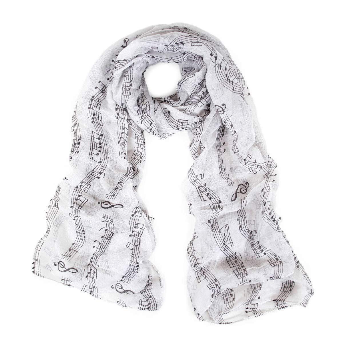 Trendy Blue Music Notes & Chords Fashion Scarf Wrap - Elegant Accessory for Musicians, Performers & Music Lovers - Perfect for Concerts, Gifts & Winter Outfits