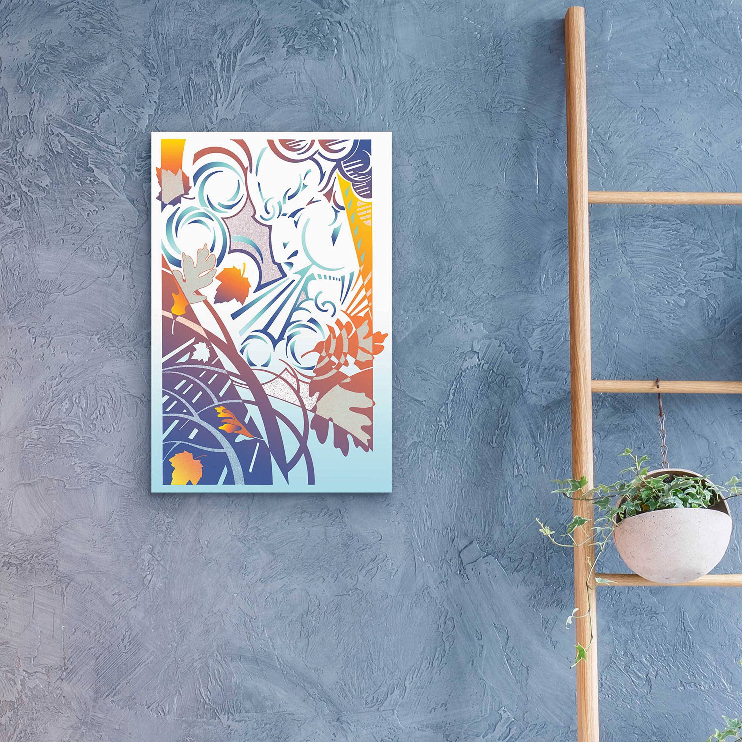 Father Winter Acrylic Glass Wall Art by David Chestnutt - 16x24 Inches Modern Holiday Decor - Perfect for Living Room, Bedroom & Office Decorations