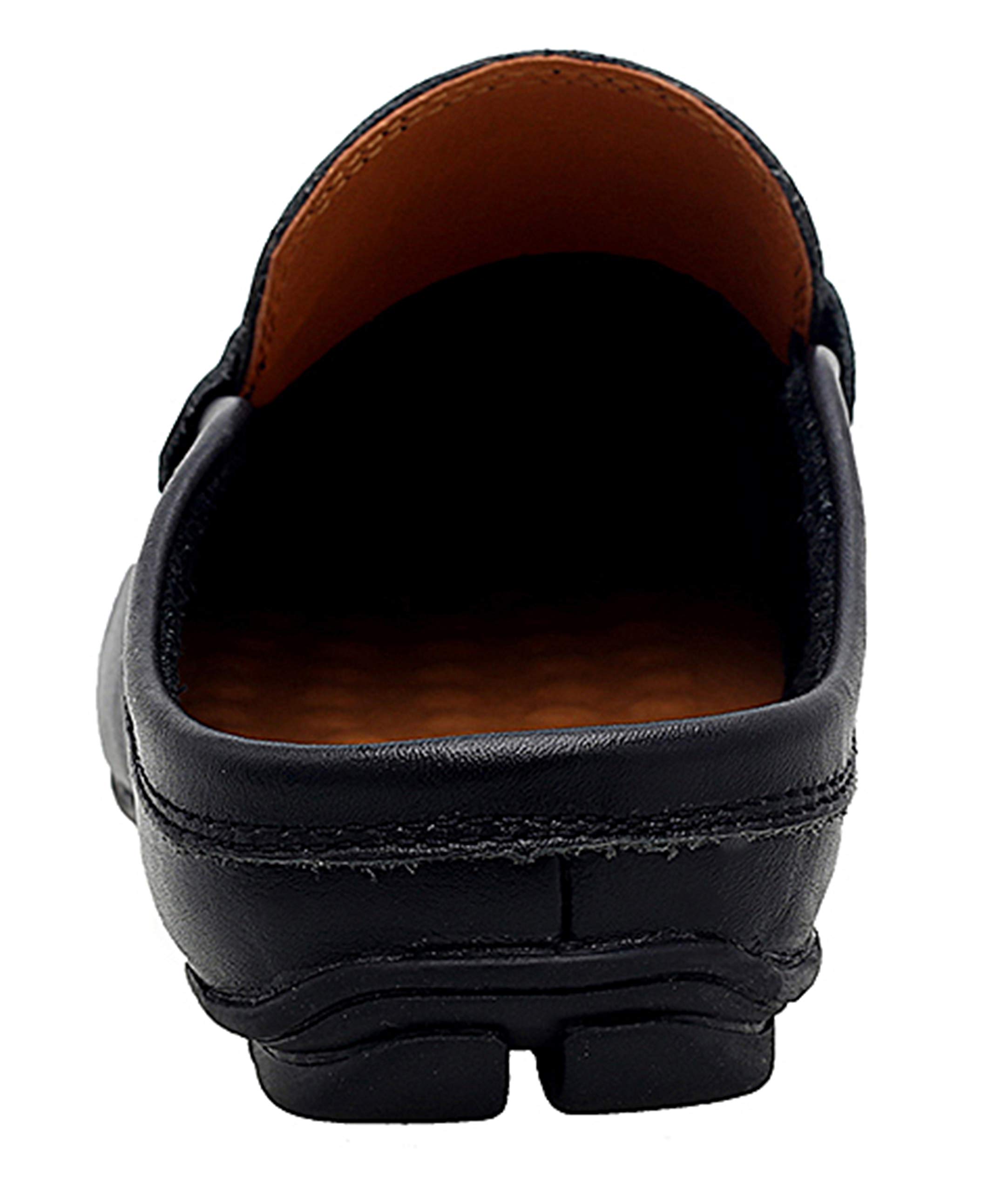 **Men's Breathable Leather Mules Clog Slippers - Slip-On Casual Loafers for Indoor & Outdoor Comfort - Perfect for Home, Office, and Travel**