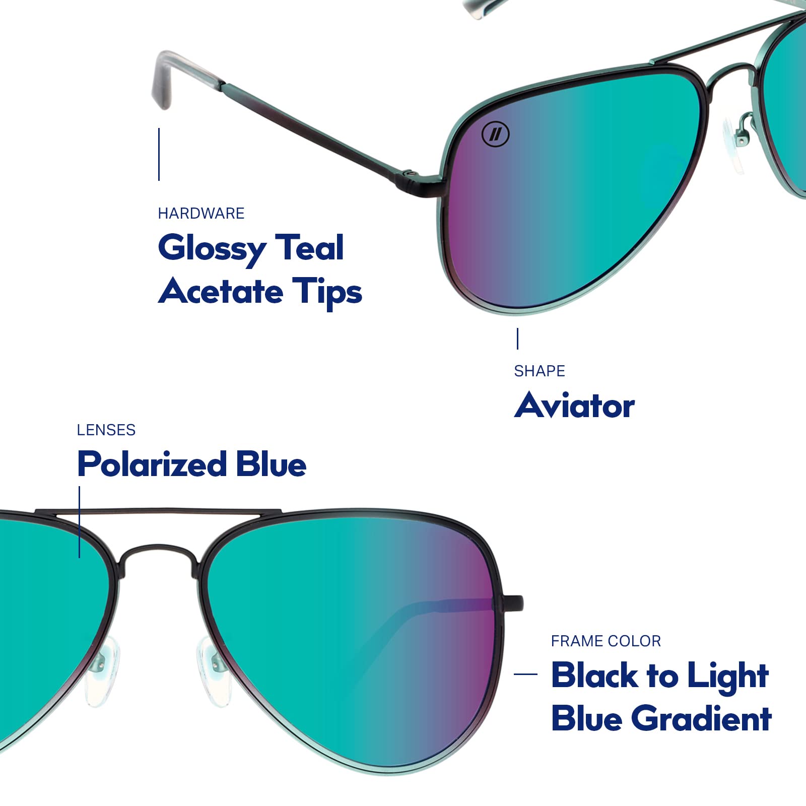 Blenders Eyewear A Series Polarized Aviator Sunglasses for Men & Women – 100% UV Protection – Stylish & Durable – Perfect for Driving, Outdoor Sports & Beach Vacations