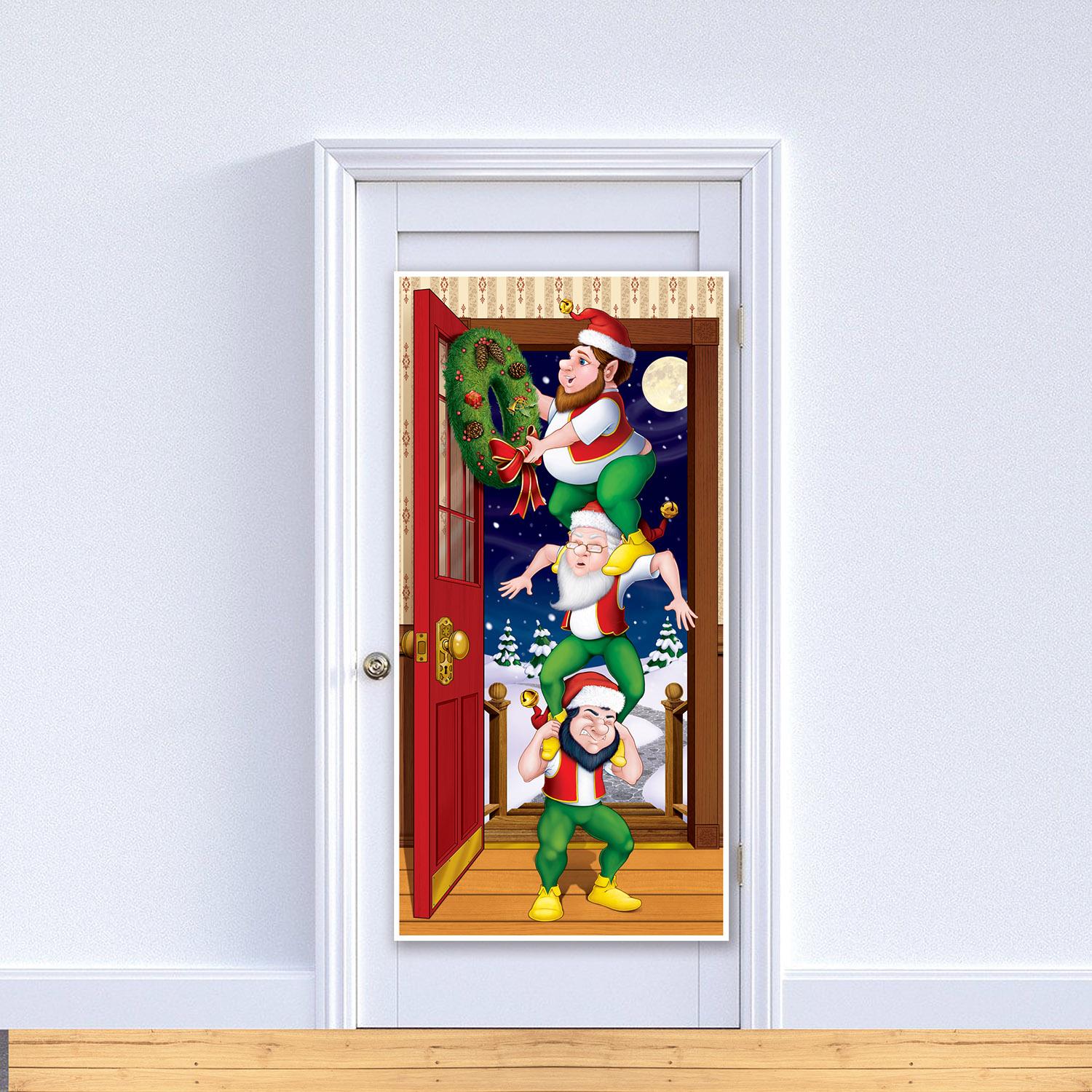 12 Pack Beistle Christmas Elves Door Cover - Festive Holiday Decor for Home, Office & Party Decorations
