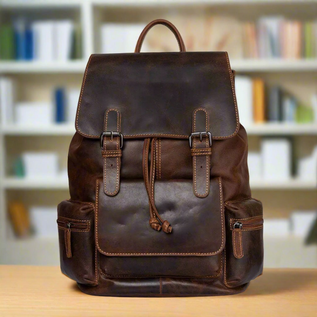 Premium Genuine Leather Backpack for Men & Women - Stylish & Durable Travel, Work & School Bag - Greenwood Edmonton Collection