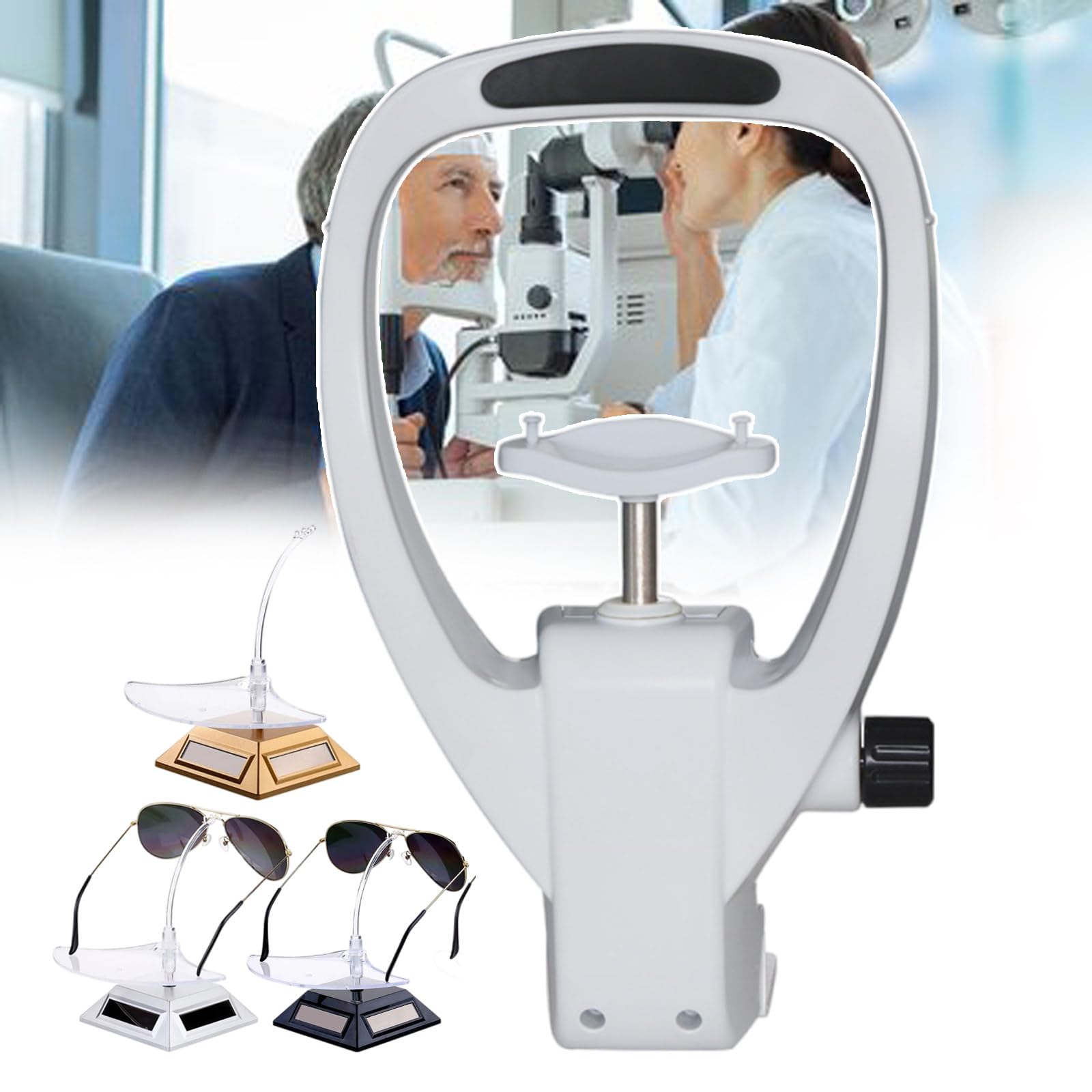 SXTYFBB Optometry Equipment Accessories - Adjustable Chin Rest Lift with Knob, Vision Training Holder, Forehead Support for Optical Shops - Perfect for Eye Exams & Vision Therapy