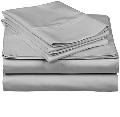 800 Thread Count 100% Cotton Bed Sheet Set with Pillowcases - 4 Piece Queen Size Luxury Bedding, Deep Pocket Fits Mattress Up to 21