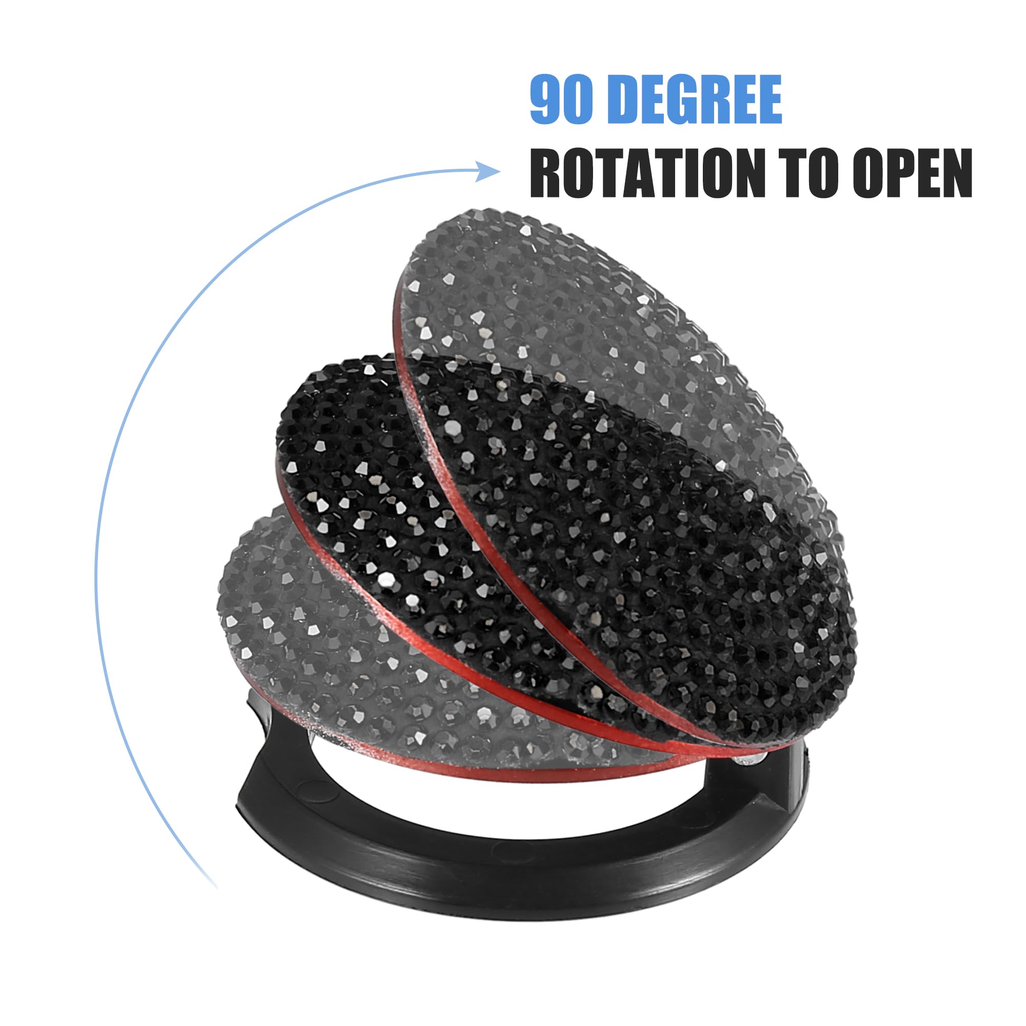 X AUTOHAUX Bling Car Start Stop Engine Button Cover - Black Rhinestone Anti-Scratch Universal Decorative Ring for Ignition Protection | Perfect for Luxury Cars, Gifts & Custom Vehicle Accessories