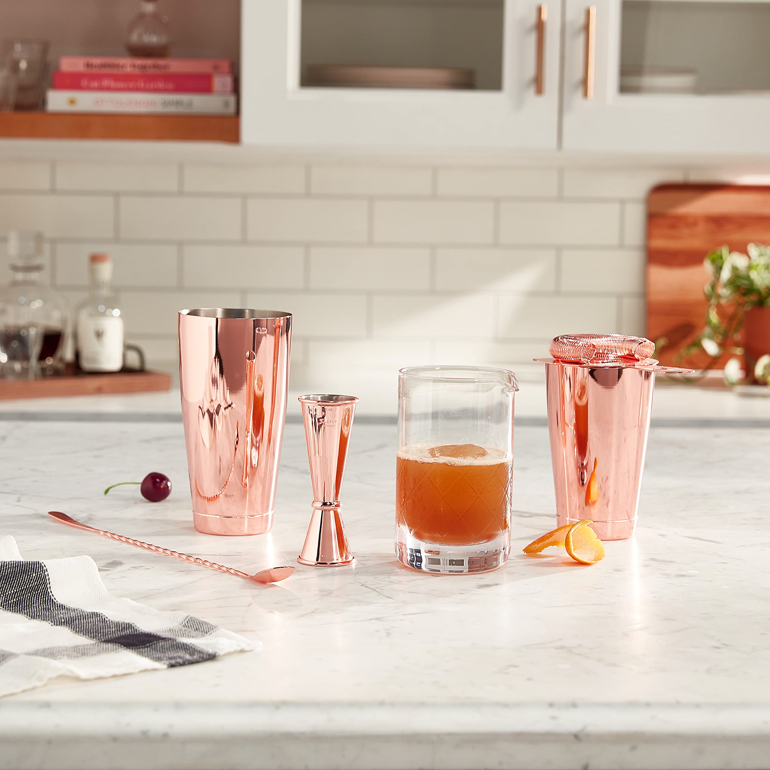 Premium Barfly Essential Deluxe Copper Cocktail Mixing Kit - M37131CP - Perfect for Home Bars, Professional Bartending & Cocktail Parties
