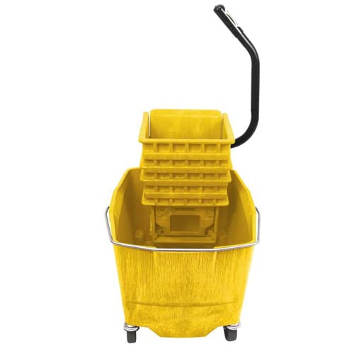 6G Side Press Bucket/Wringer Combo - 35 Quart Heavy Duty Mop Bucket with Wringer for Commercial & Home Use - Perfect for Floor Cleaning, Mopping, and Janitorial Services