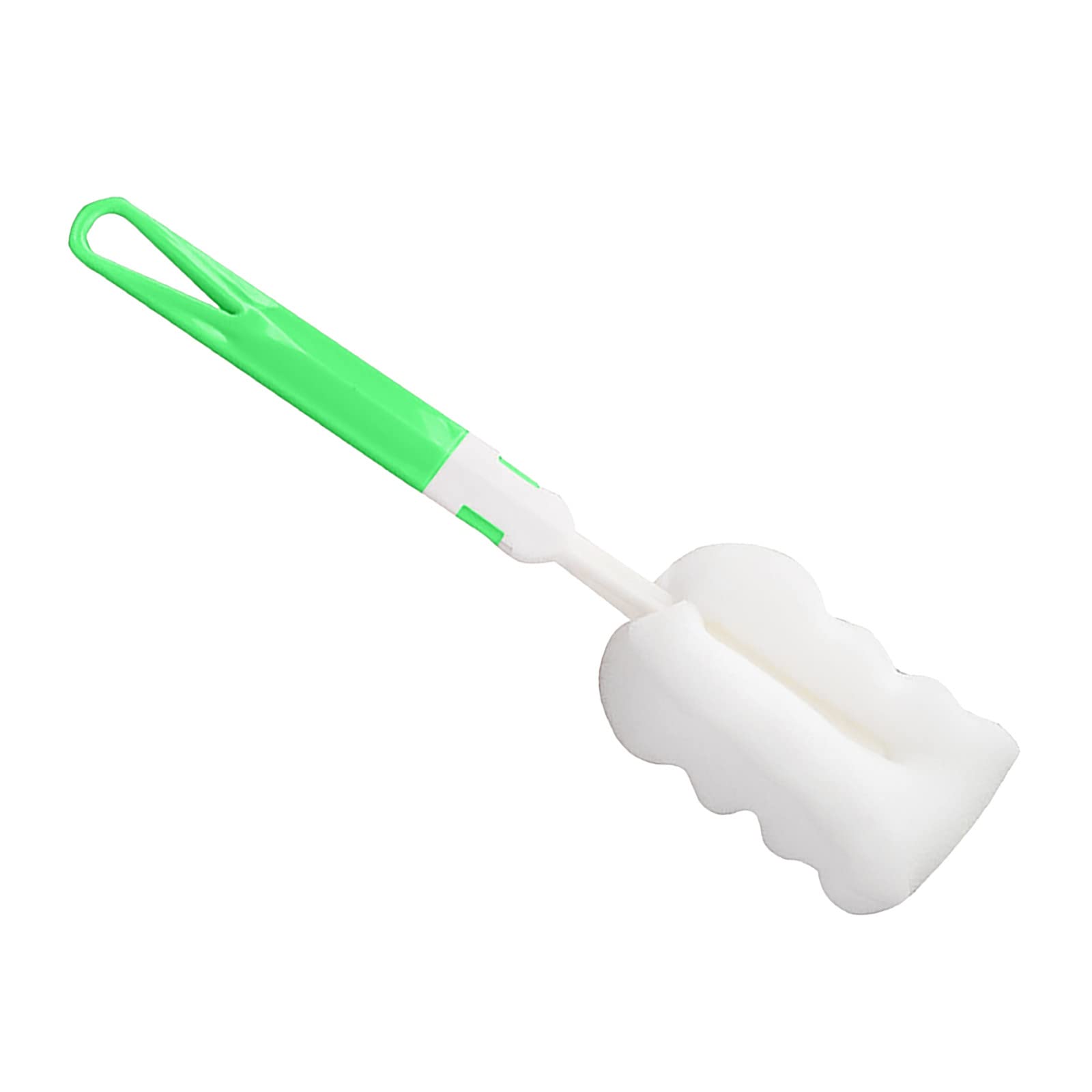 Pomobie Adjustable Length Sponge Cup Washing Brush - Multi-Purpose Cleaning Brush for Milk Bottles, Cups, Dishes - Kitchen Scrub Gloves for Deep Cleaning (Green, One Size) - Perfect for Baby Bottles, Travel Mugs & Household Cleaning