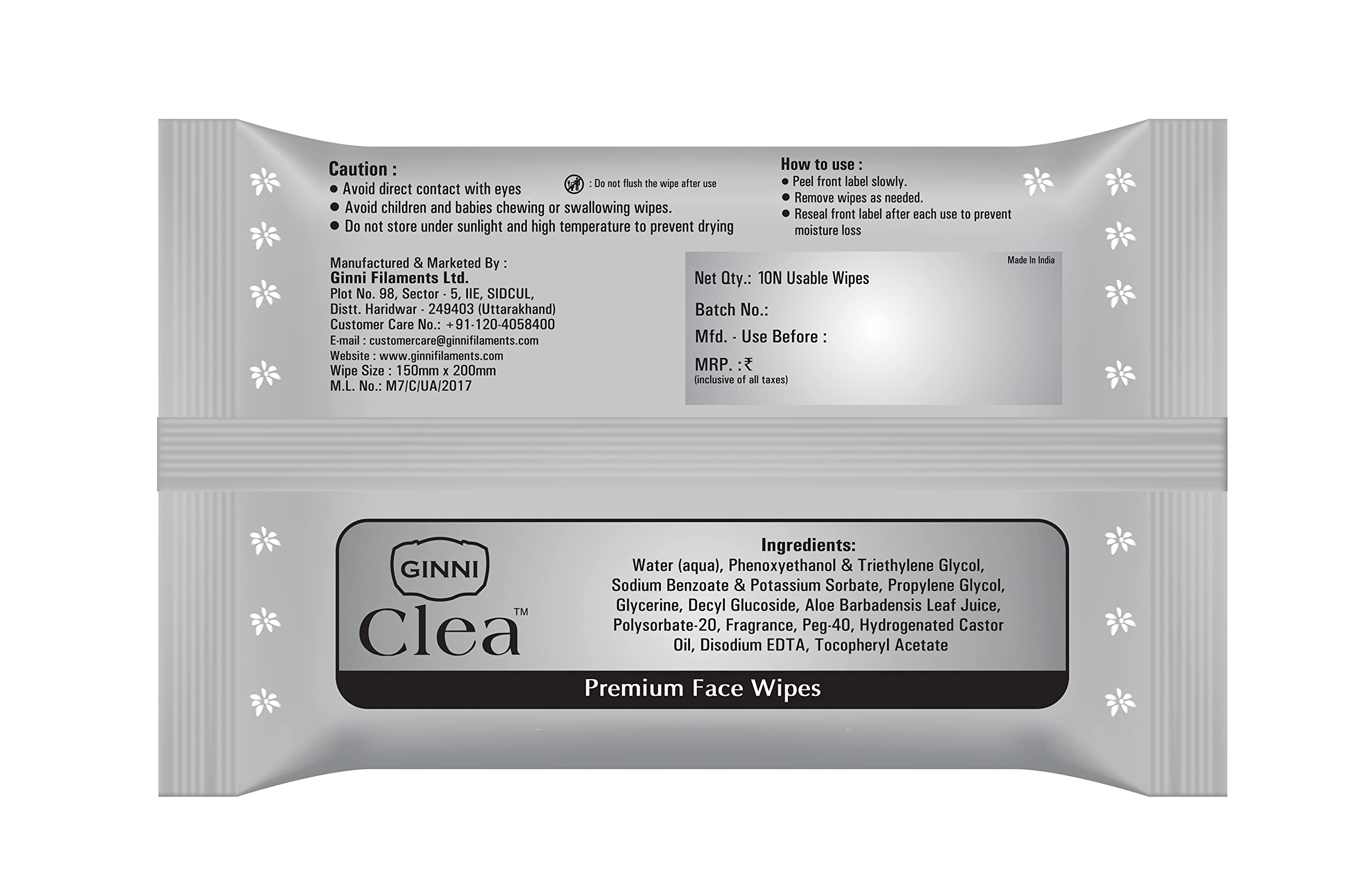 GINNI CLEA Cleansing & Refreshing Facial Wipes - Makeup Remover, Moisturizing Wet Wipes for Face (Cucumber, Rose, Lemon & Orange Scent) 40 Count Pack of 4 | Travel, Gym & Daily Skincare Routine