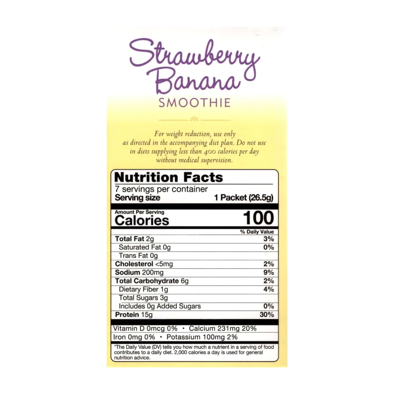 Nutmeg State Nutrition High Protein Meal Replacement Smoothie - Low Calorie, Low Fat Shake with 15g Protein, Ideal Protein Compatible, 7 Servings (Strawberry Banana Flavor) for Weight Loss & Muscle Recovery