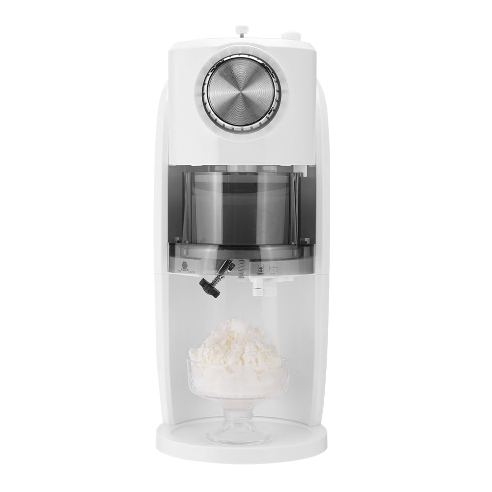 Premium Snow Cone Maker & Shaved Ice Machine - 120V 45W Electric Slushy Maker (White) - Perfect for Home Parties, Summer Treats, and Small Business Use