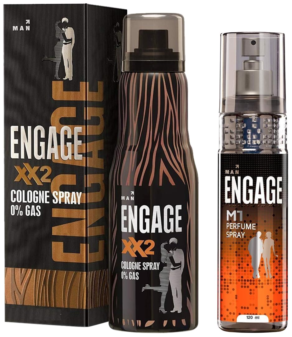 Engage M1 Men's Perfume Spray 120ml & Engage Cologne XX2 for Men 135ml - Long Lasting Fragrance for Daily Wear, Office & Special Occasions