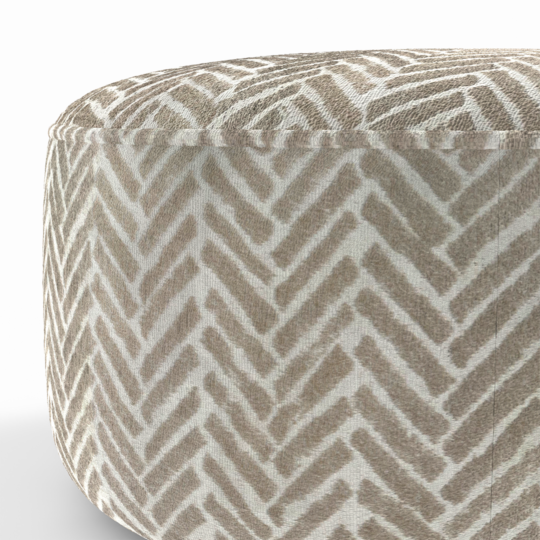 Round Cocktail Ottoman Stool - Modern Footrest Pouf with Storage for Living Room, Bedroom & Lounge - Soft Faux Leather Accent Seat for Home Decor