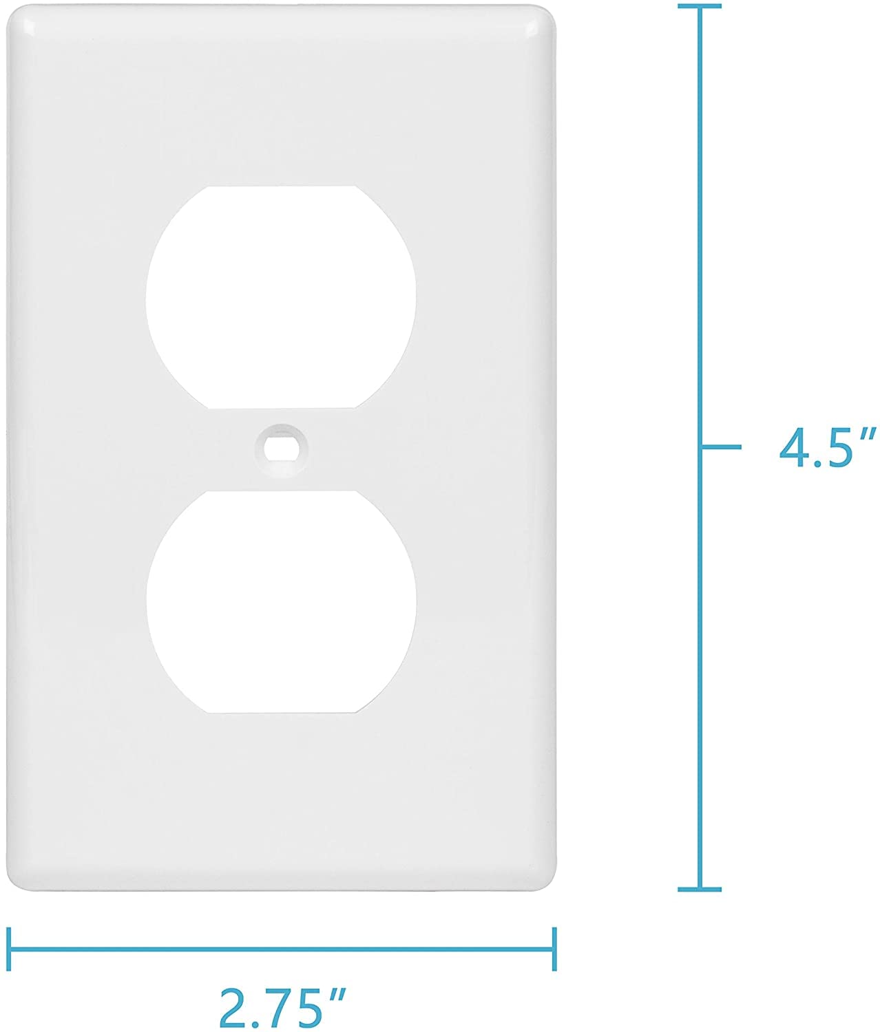 Wavy Lines Design Blue Teal Aqua Printed Electrical Outlet Cover Plate - Modern Wall Plate for Living Room, Bedroom, Office Decor