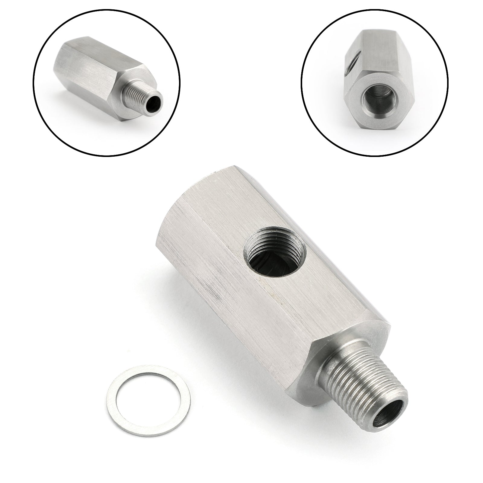1/8 BSPT to NPT Oil Pressure Sensor Adapter Tee - Turbocharger Oil Supply Feed Line Fitting - Compatible with Most Vehicles (Great for Performance Upgrades & Turbo Installations)