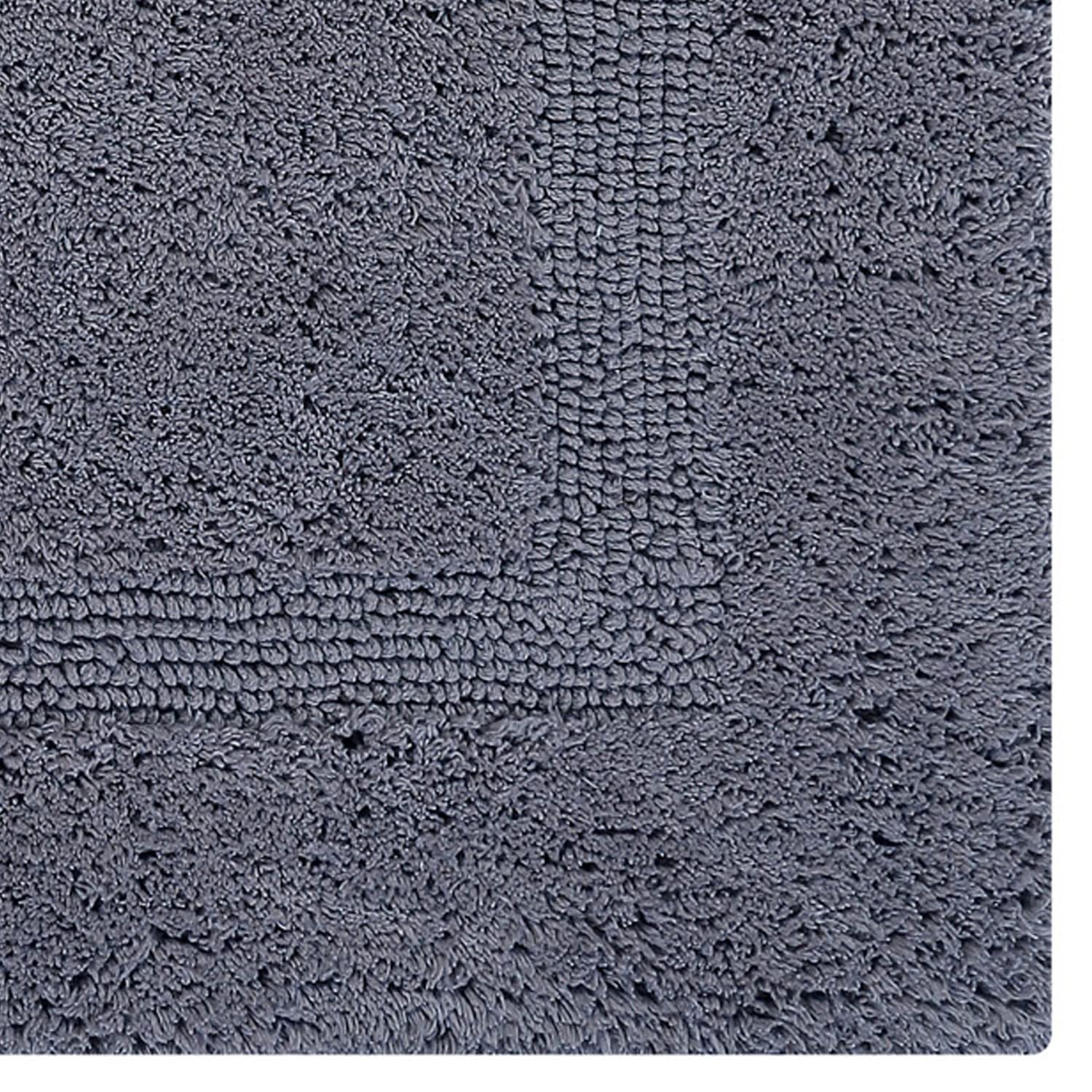Better Trends 2-Piece Super Soft Bathroom Rugs Set - 100% Cotton Reversible Absorbent Floor Mats for Tub, Shower & Laundry Room - Machine Washable Gray Bath Decor (Perfect for Cozy Bathrooms & Spa-Like Retreats)
