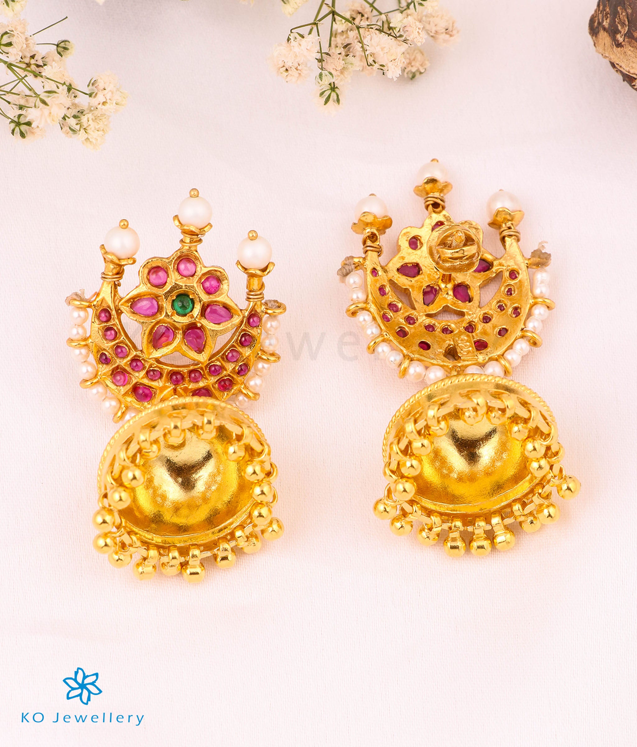 Chandrodaya Silver Jhumka Earrings for Women - Traditional Indian Handmade Jewelry - Perfect for Weddings, Festivals & Ethnic Outfits