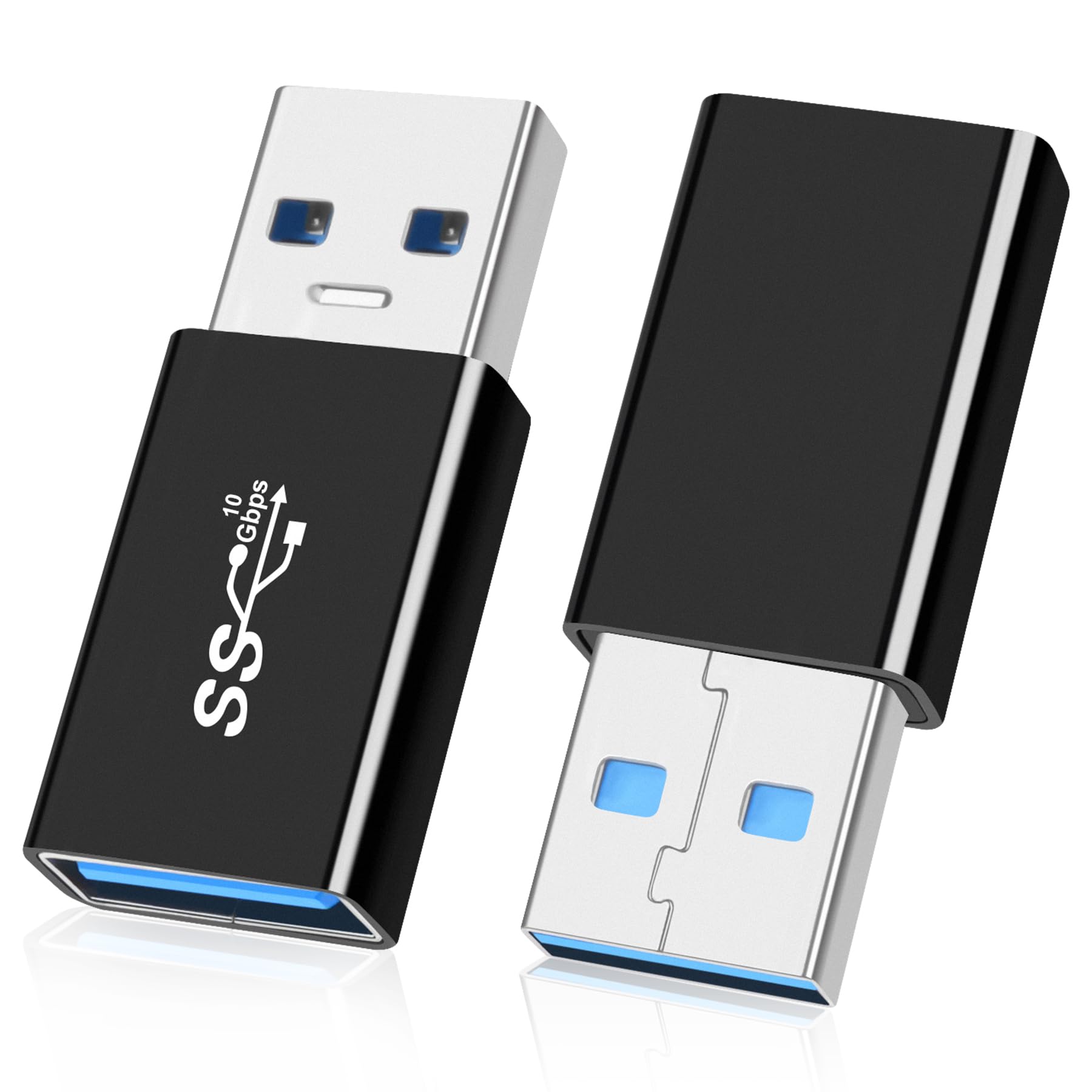 AIYEEN USB 3.0 Male to Female Adapter (2 Pack) - High Speed OTG USB A to A Connector, Data Transfer & Extension Cable for Laptop, PC, Hard Drive - Perfect for Office, Home & Travel Use