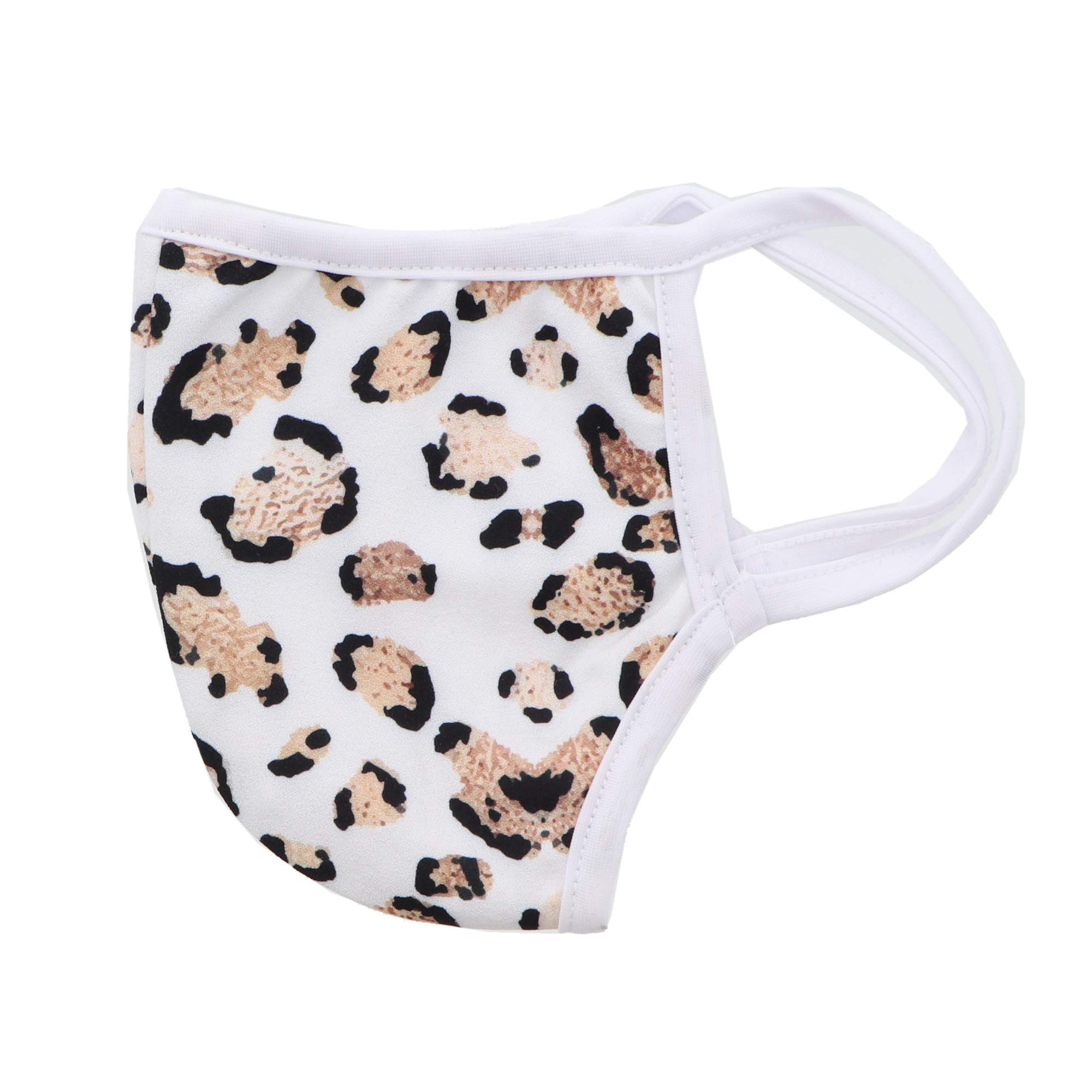 Washable Animal Print Face Mask for Teens & Adults - Ivory Leopard | Fashion & Daily Use