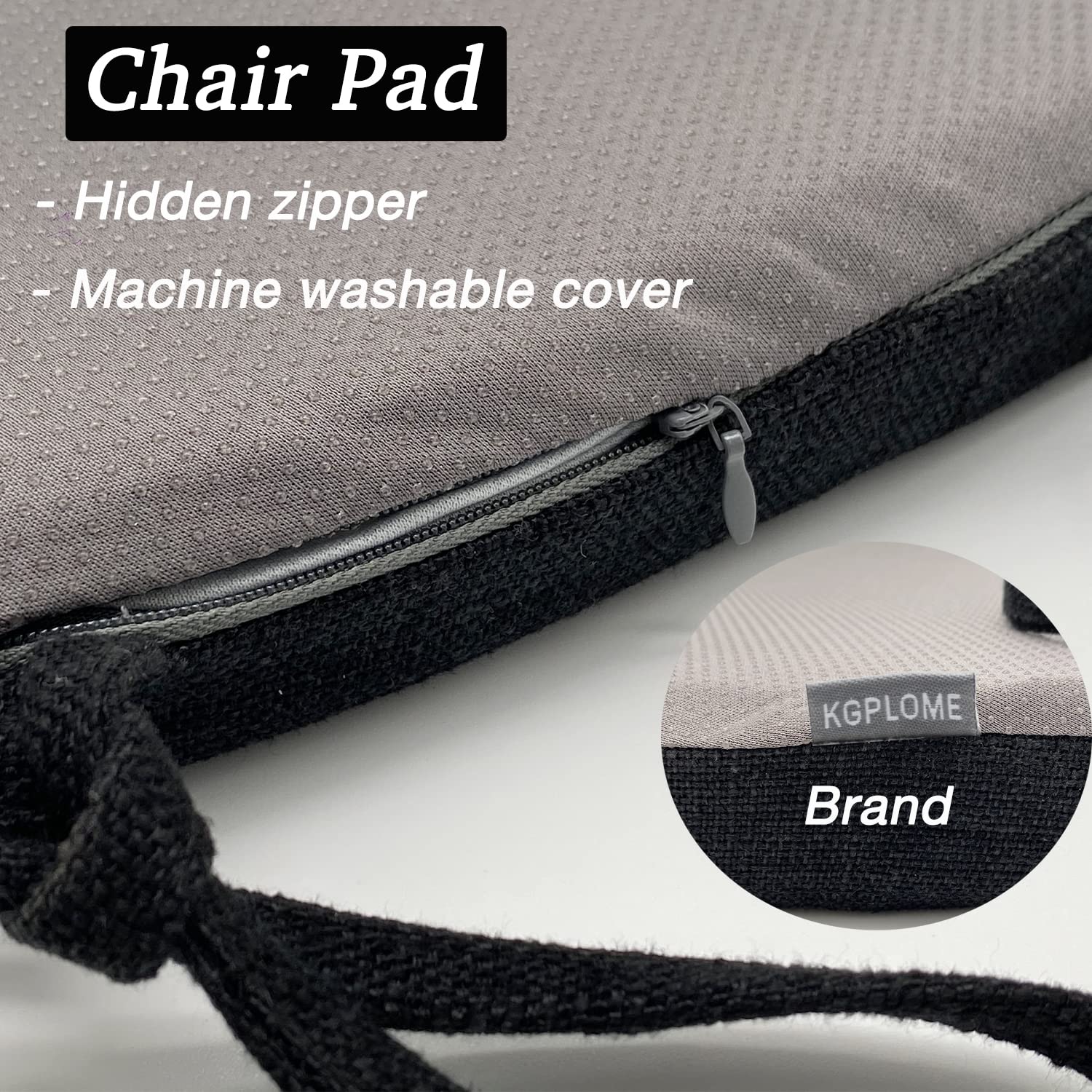 **Memory Foam Dining Chair Cushion with Non-Slip Ties - 16.5