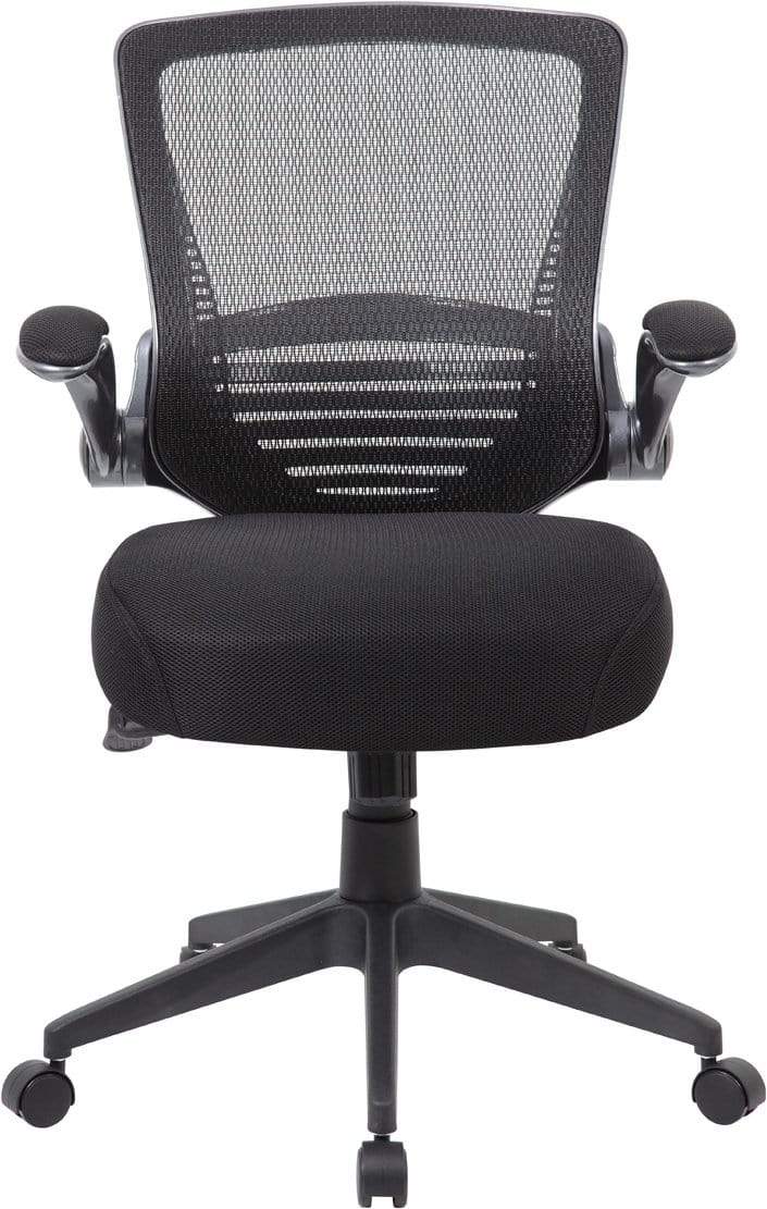 Ergonomic Mesh Office Chair - Boss Contemporary B6356 BK - Adjustable Height & Lumbar Support for Home & Office Workspaces